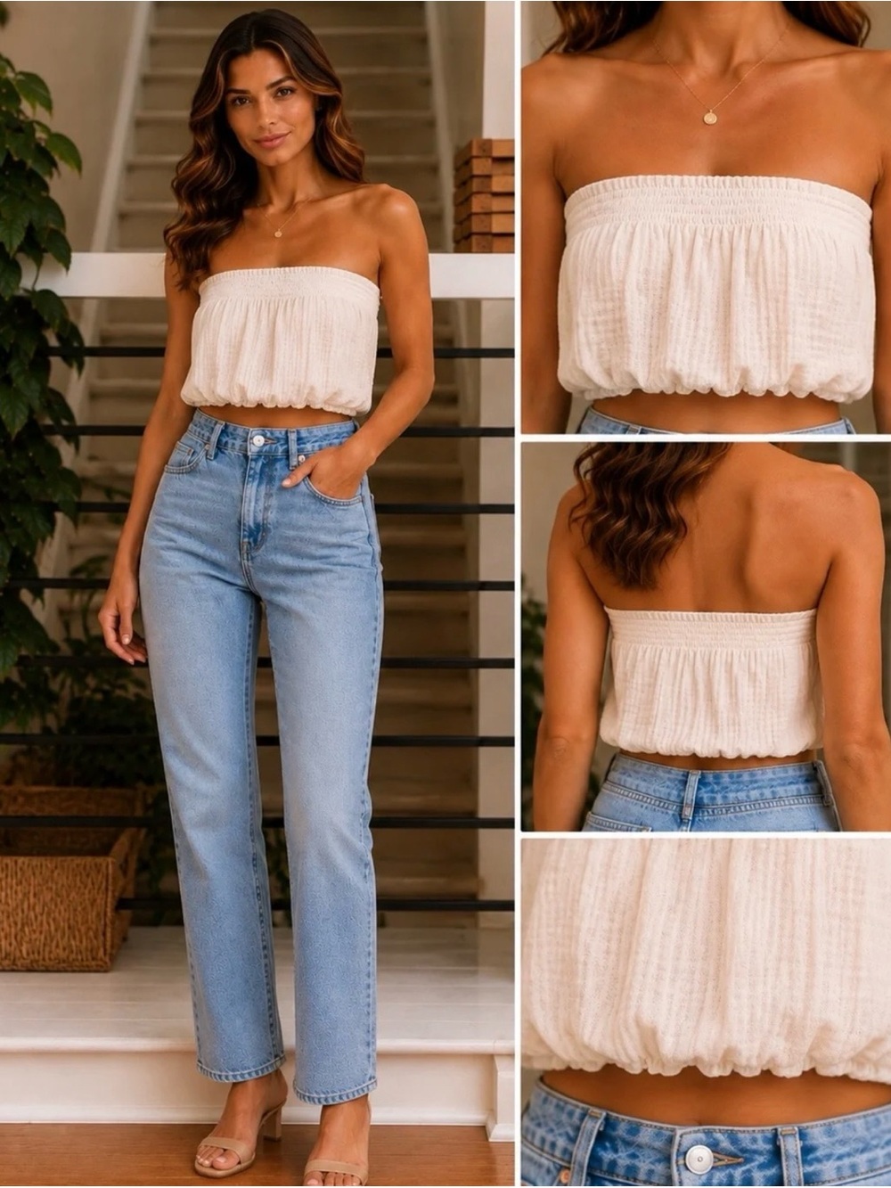 NWT Cream Tube Top